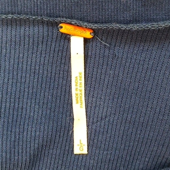 Free People Lace Shoulder Ribbed Long Sleeve Shirt Size L - Picture 5 of 8